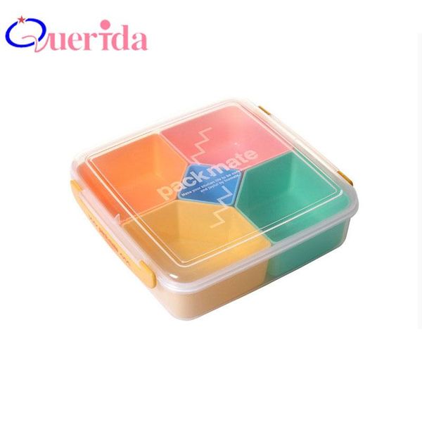 

japan style 5 grid plastic kids bento picnic box lunch boxes container school storage snack kitchen dinnerware sets