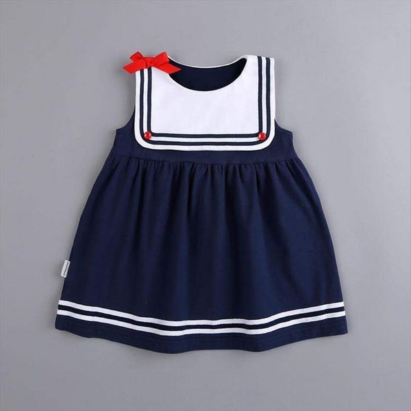 

summer product, baby bow dress, girl dresses girls navy style dress. 1, Red;yellow