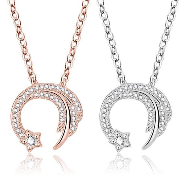 

new original slip falling meteor micro-inlaid necklace meteor garden fashion trend creative jewelry valentine's day gifts1, Silver