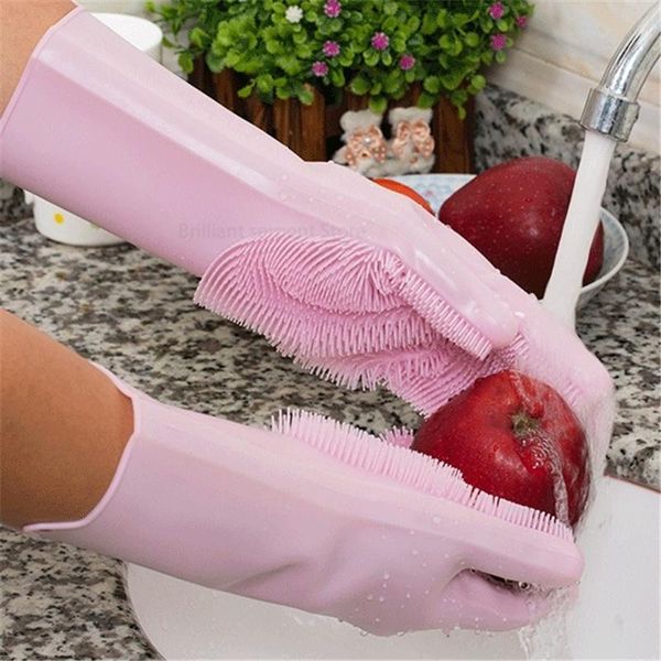 

disposable gloves household magic silicone dishwashing cleaning tools scrubbing-dish wash great for kitchen bathroom