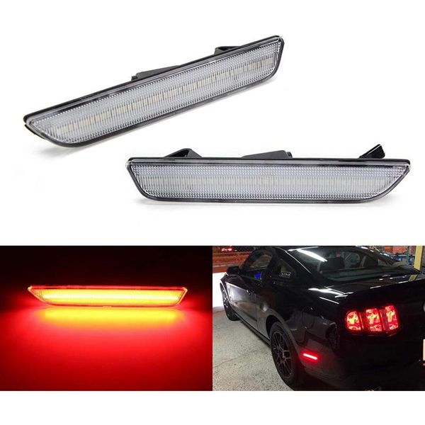 

car clear lens red led rear side marker light replace sidemarker lamps turn signal for 2010-14 mustang styling headlights