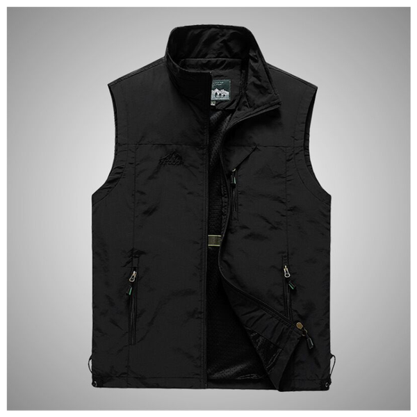 

spring and autumn vest men's sleeveless outdoor leisure travel thin large size sports jacket vests, Black;white