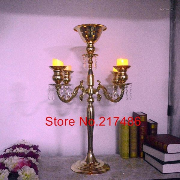 

party decoration style gold metal candle holders wedding event decor candlestick1