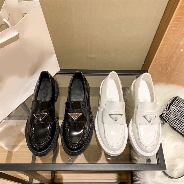 

triangle shoes women's spring and autumn thick bottom british style heel lazy european goods increased one pedal outlets, Black