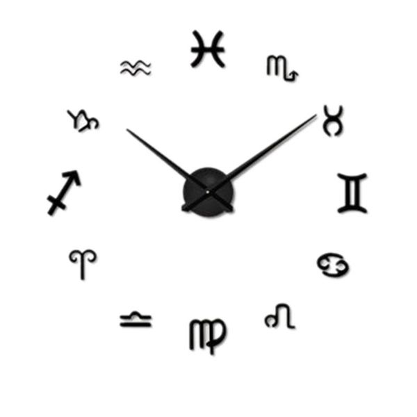 

wall clocks 12 chinese zodiac 3d watch clock living room quartz acrylic mirror effect home decoration stickers