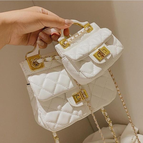 

evening bags lattice square mini tote bag 2021 summer quality pu leather women's shoulder