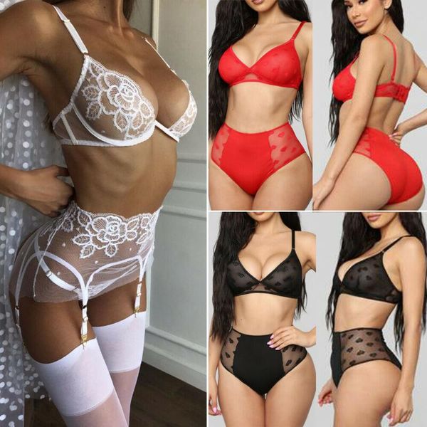

bras sets women lingerie babydoll sleepwear underwear lace bra set thong nightwear au, Red;black