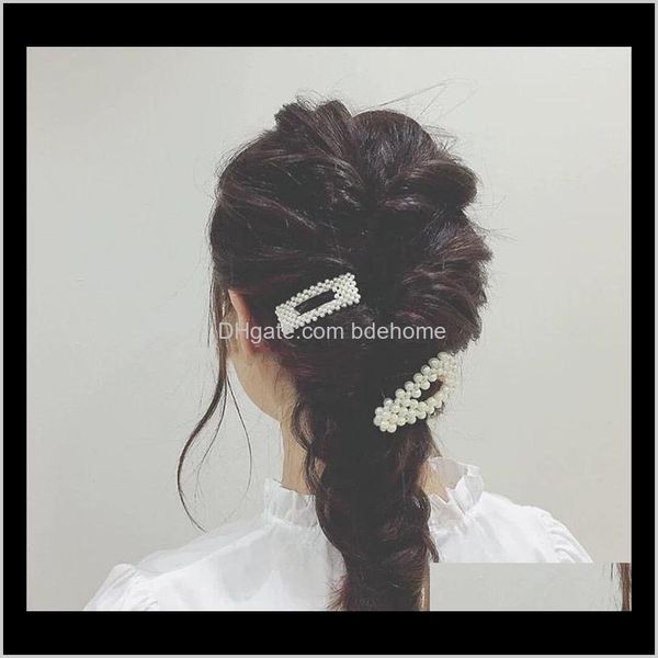 

clips & barrettes jewelry drop delivery 2021 fashion jewellery korean wholesale custom yiwu factory fancy pearl clip hair pin 0nsrv, Golden;silver