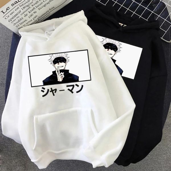 

men's hoodies & sweatshirts satoru gojo shaman pullovers long sleeves hoodie men, Black