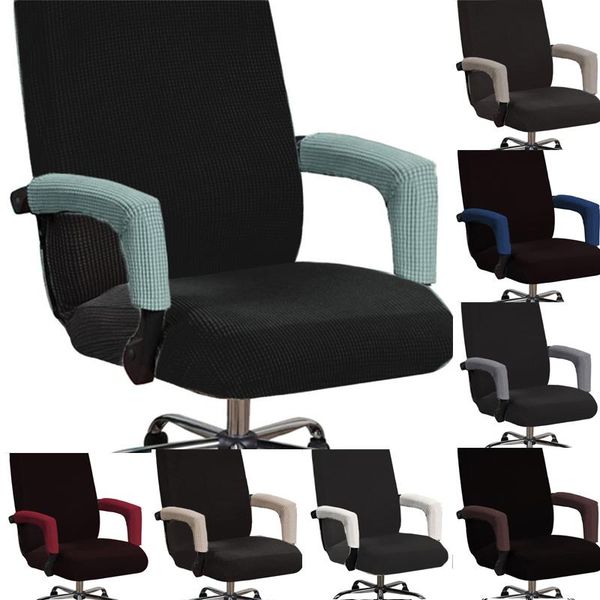 

jacquard sterch office computer chair cover polyester boss rotating seat case removable thickened with armrest covers