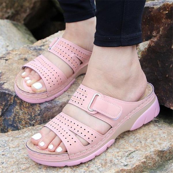 

slippers large size women's summer fashion platform sandals casual breathable slides shoes beach, Black