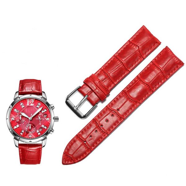 

watch bands leather needle buckles strap red female accessories, Black;brown