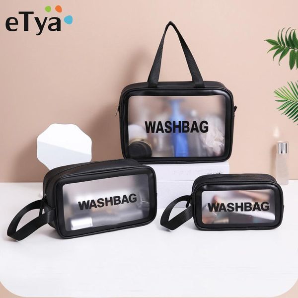 

waterproof transparent pvc bath cosmetic bag women make up case travel zipper makeup beauty wash organizer toiletry storage bags & cases