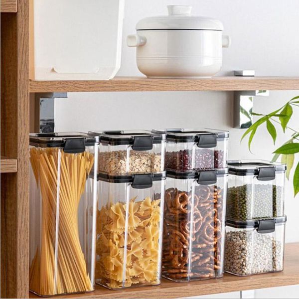 

storage container plastic kitchen refrigerator noodle box multigrain tank transparent sealed bottles & jars