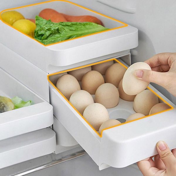 

storage bottles & jars drawer egg box multi-layer home kitchen stackable food organizer refrigerator fresh-keeping containers
