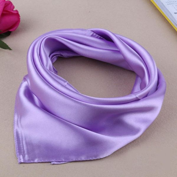 

scarves women small scarf flight attend pure pigment color satin square towel show men attendant el summer autumn, Blue;gray