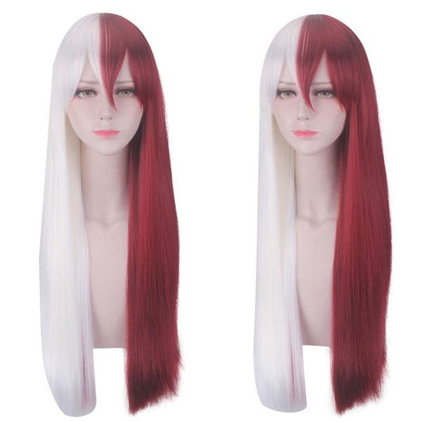 

other event & party supplies my hero academia todoroki so long wig women red white hair cosplay costume boku no halloween dress up