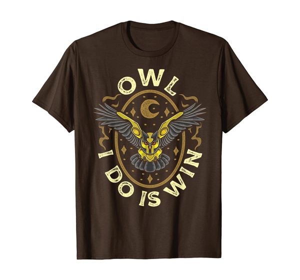 

cute funny owl all i do is win pun adorable winning owl t-shirt, White;black