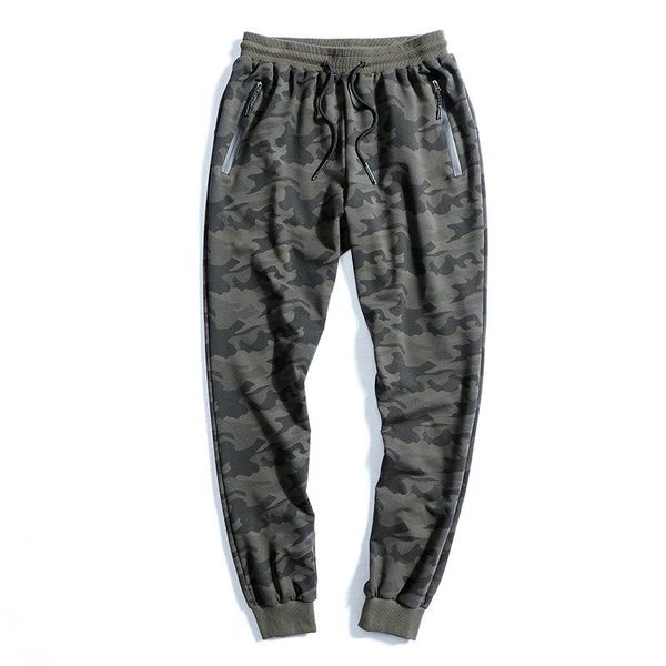 

men casual joggers pants cotton sportswear camouflage sweatpants mens 2021 spring autumn trousers breathable gym 5xl men's, Black