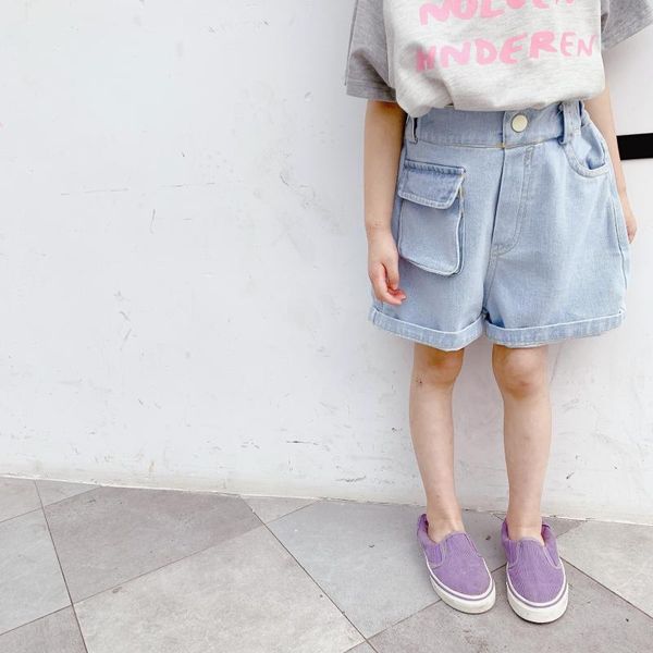 

shorts girls loose casual denim boys kids thin pockets short jeans 1-6y, Black