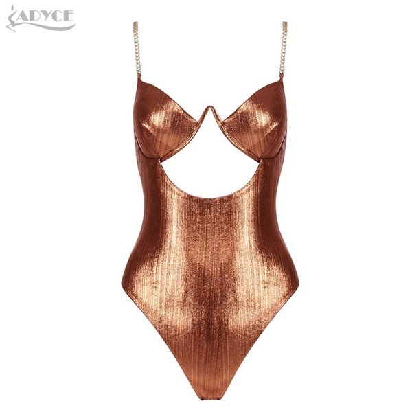

women's jumpsuits & rompers adyce summer gold violet club bodysuit women spaghetti strap hollow out female jumpsuit slim backless sleev, Black;white