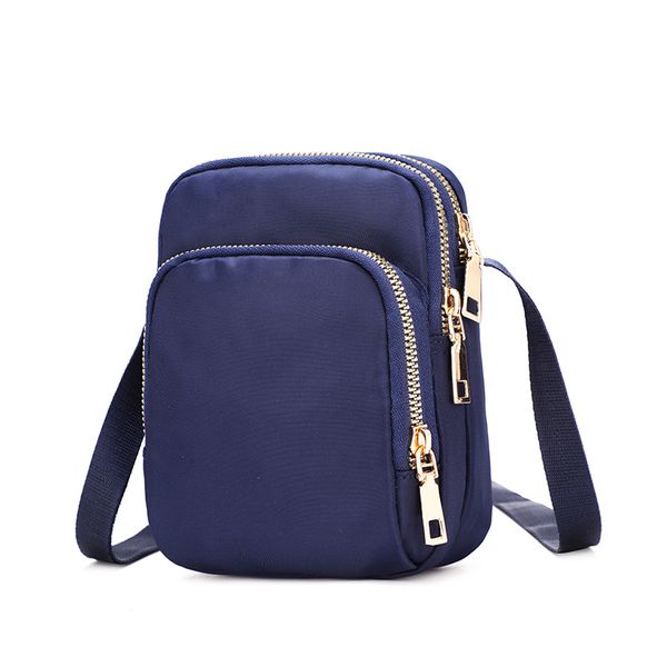 

dhl50pcs messenger bags women nylon waterproof light double zipper mobile phone shoulder bag mix color