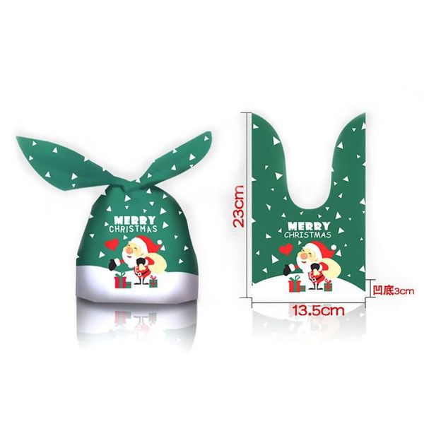

christmas decorations santa claus ear bags cute cookie plastic candy gift for biscuits snack package party supplies