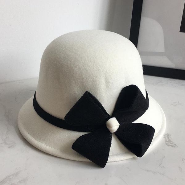 

stingy brim hats miara.l female hat winter wool lady dome basin four fisherman cap elegant joker for drop, Blue;gray