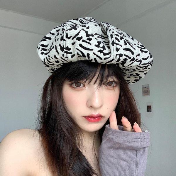

caps & hats spring autumn for women fashion cow pattern beret vintage painter flat cap feminina warm outdoor present gorros, Yellow