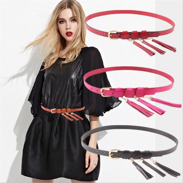 

belts 2021 luxury for women fringe personalized classic wild dress leather, Black;brown