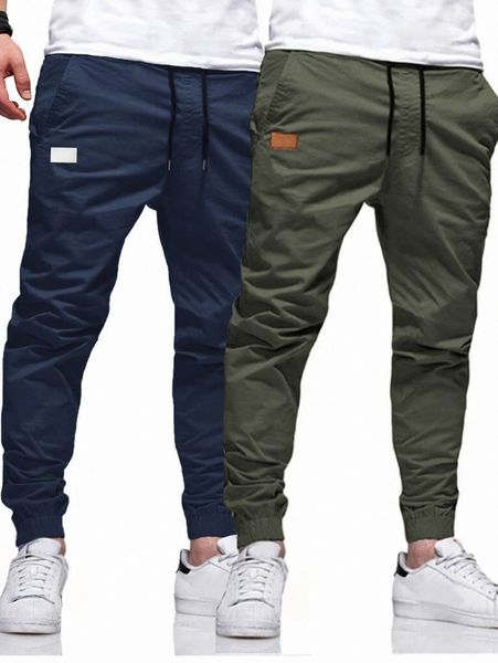 

men 2pcs slant pocket pants y6sw#, Black