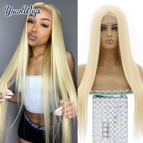 

peruvian blonde human hair lace front wig for women 613 hd frontal wigs pre plucked glueless transparent straight full1, Black;brown