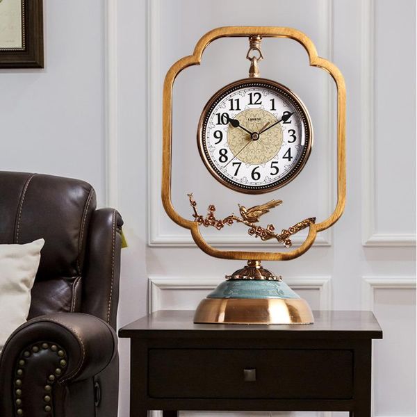 

desk & table clocks chinese clocks, ornaments, light luxury, retro american living room silent clock