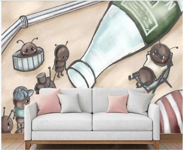

3d wallpaper custom p mural hand drawn ant family small animal children's room home decor in the living room wallpaper for walls 3 d in