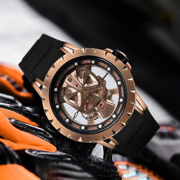 

wristwatches 2021 watches fashion trend watch for man luxury waterproof men's quartz rubber band, Slivery;brown