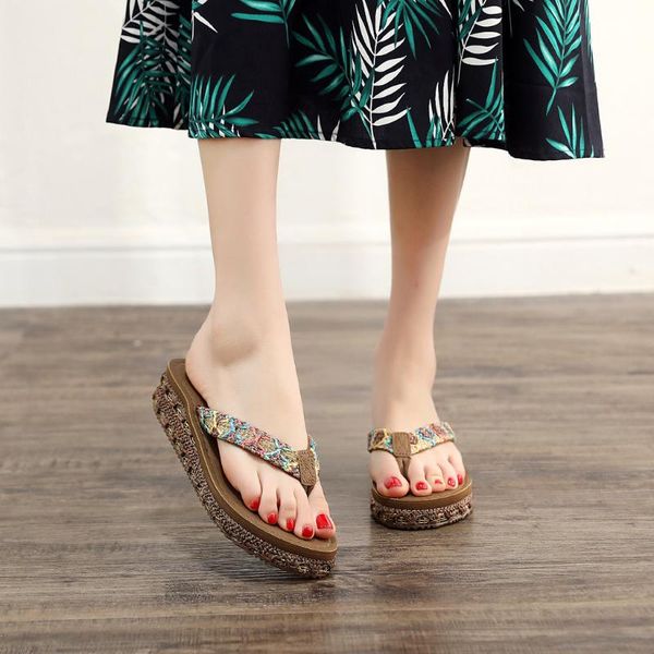 

slippers women ladies fashion flip-flops wedges loafer causal beach slipper shoes sandals summer 2021 flip flops, Black