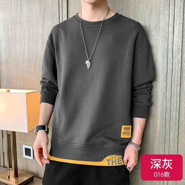 

men's hoodies & sweatshirts men spring autumn solid color casual fake two-piece pullover fashion harajuku streetwear hoodie, Black