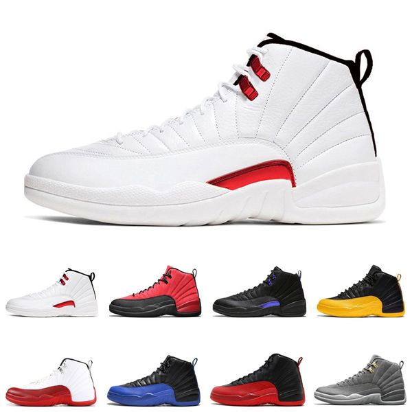 

r 12 men 12s utility jumpman basketball shoes twist reverse flu university gold cherry mens trainers sport sneakers