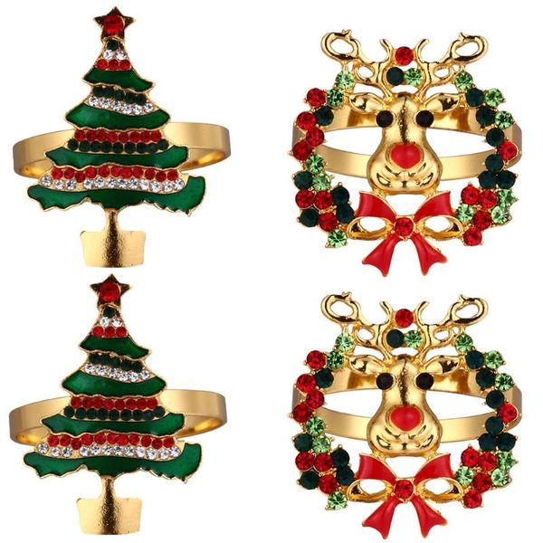 

napkin rings 4 pcs christmas theme alloy dinning table setting