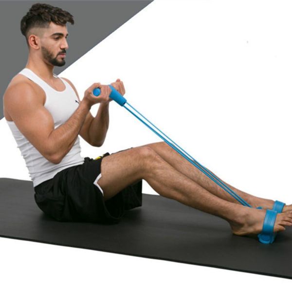 

resistance bands 2@#indoor fitness exercise equipment elastic up pull rope gym workout sport 4 tube pedal ankle
