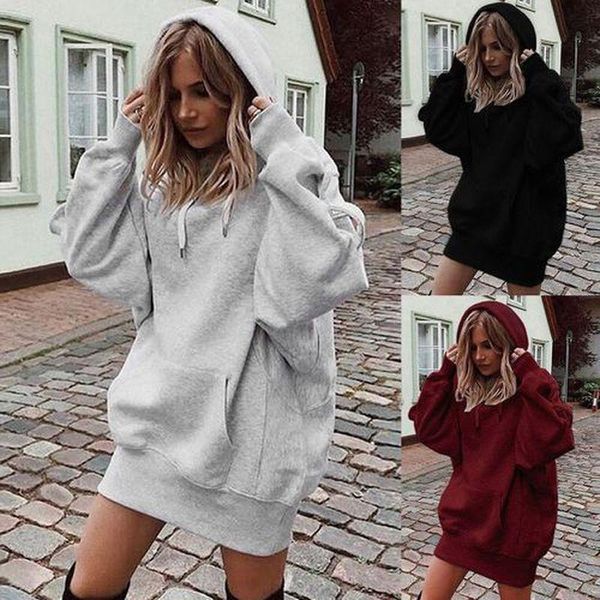 

women's hoodies & sweatshirts female solid fashion corduroy long sleeves harajuku gray pullovers o-neck hooded sweatshirt kpop clothes, Black