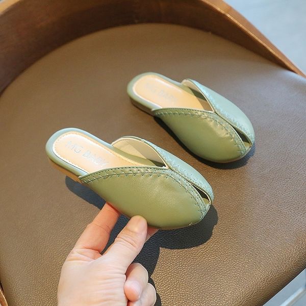 

6kd girlsslippers 2021 summer fashion indoor soft bottom baotou fish sandals and slippersslippersmouth cute princess shoes little girlshom, Black