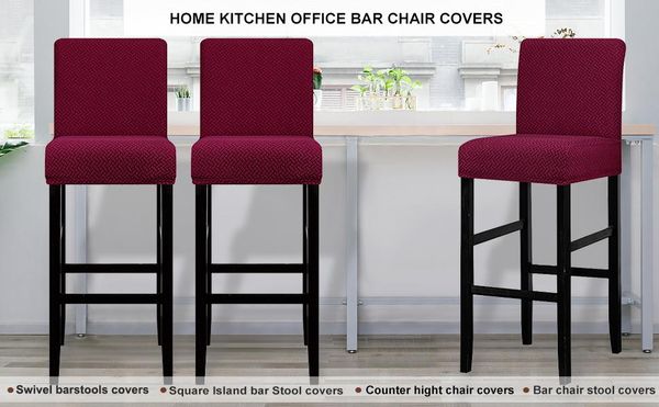 

chair covers pure color jacquard spandex sliding sleeve protective cover, suitable for kitchen and restaurant chaise longue cover elastic