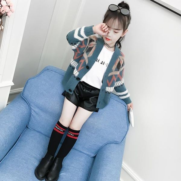 

geometry jacket spring autumn coat outerwear children clothes school kids teenage girl clothing jackets, Blue;gray