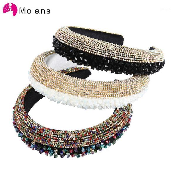 

baroque rhinestone headband for women crystal padded hair bands hoops sponge party wedding accessoires1
