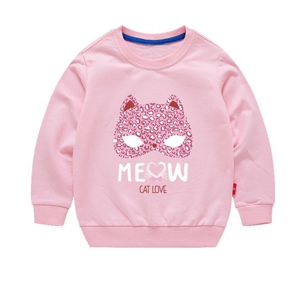 

cartoon fox girls sweatshirts for spring autumn toddler kids cotton pullover fashion sport children clothing 2-8 years, Black