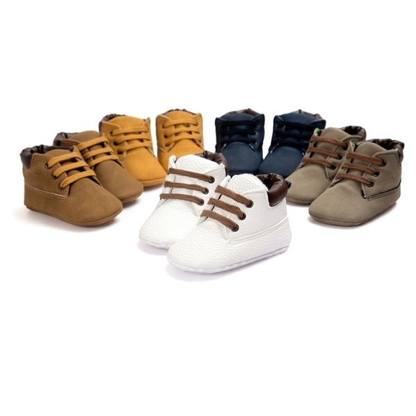 Babyschuhe Neugeborenen Herbst / Winter Baby Junge Mädchen Nette Weiche Sohle PU Leder Erste Wanderer Krippe Shose Casual Mokassins 210326