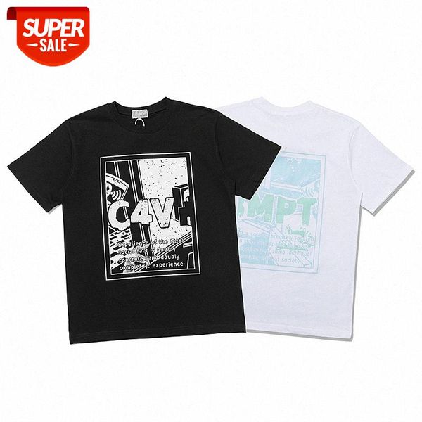 

creative letter pattern round neck pullover short sleeve men and women same batch #uq1c, White;black