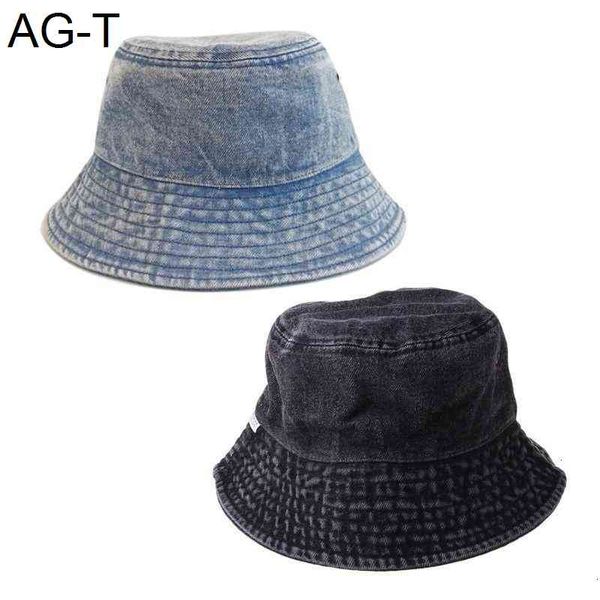 

vintage washed denim cotton bucket hat harajuku wide brim fisherman cap a2ua, Blue;gray