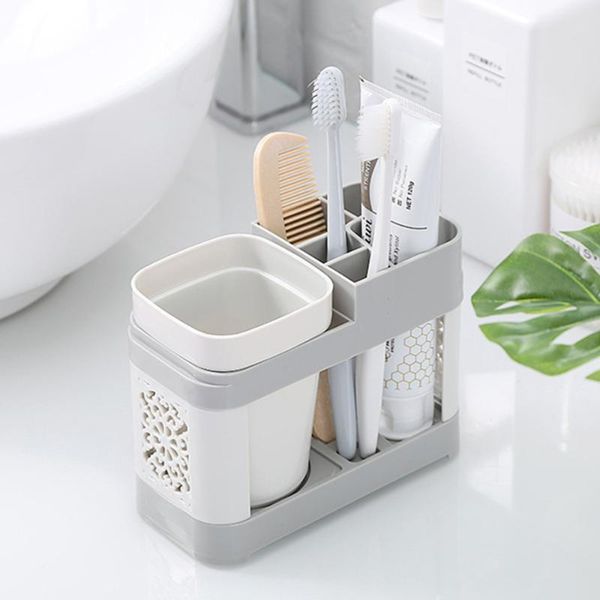 

bath accessory set multi-function toothbrush holder deskpractical double cup storage shelf rack for couple home